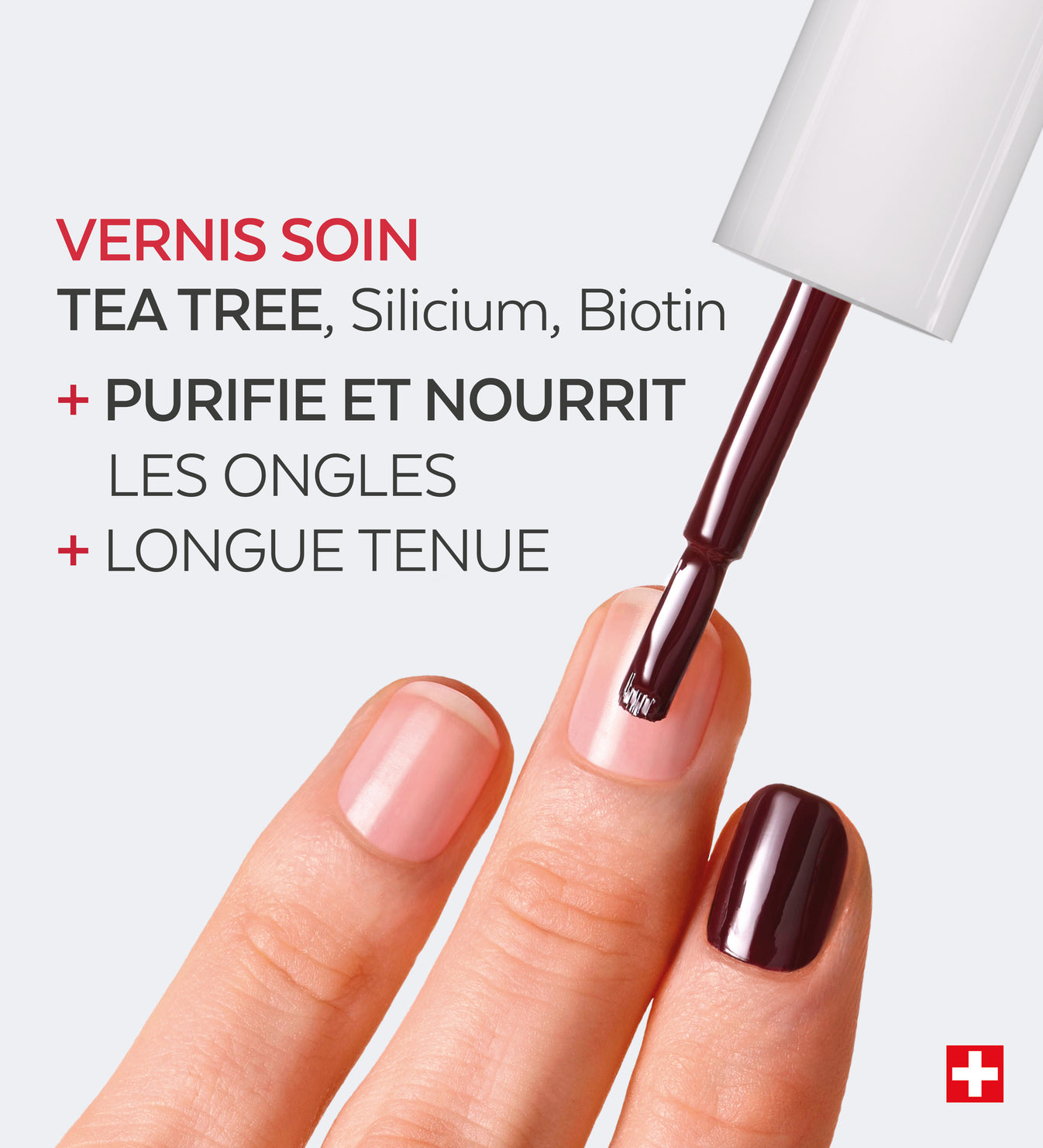 Vernis Color Care Tea Tree - Rouge Noir
