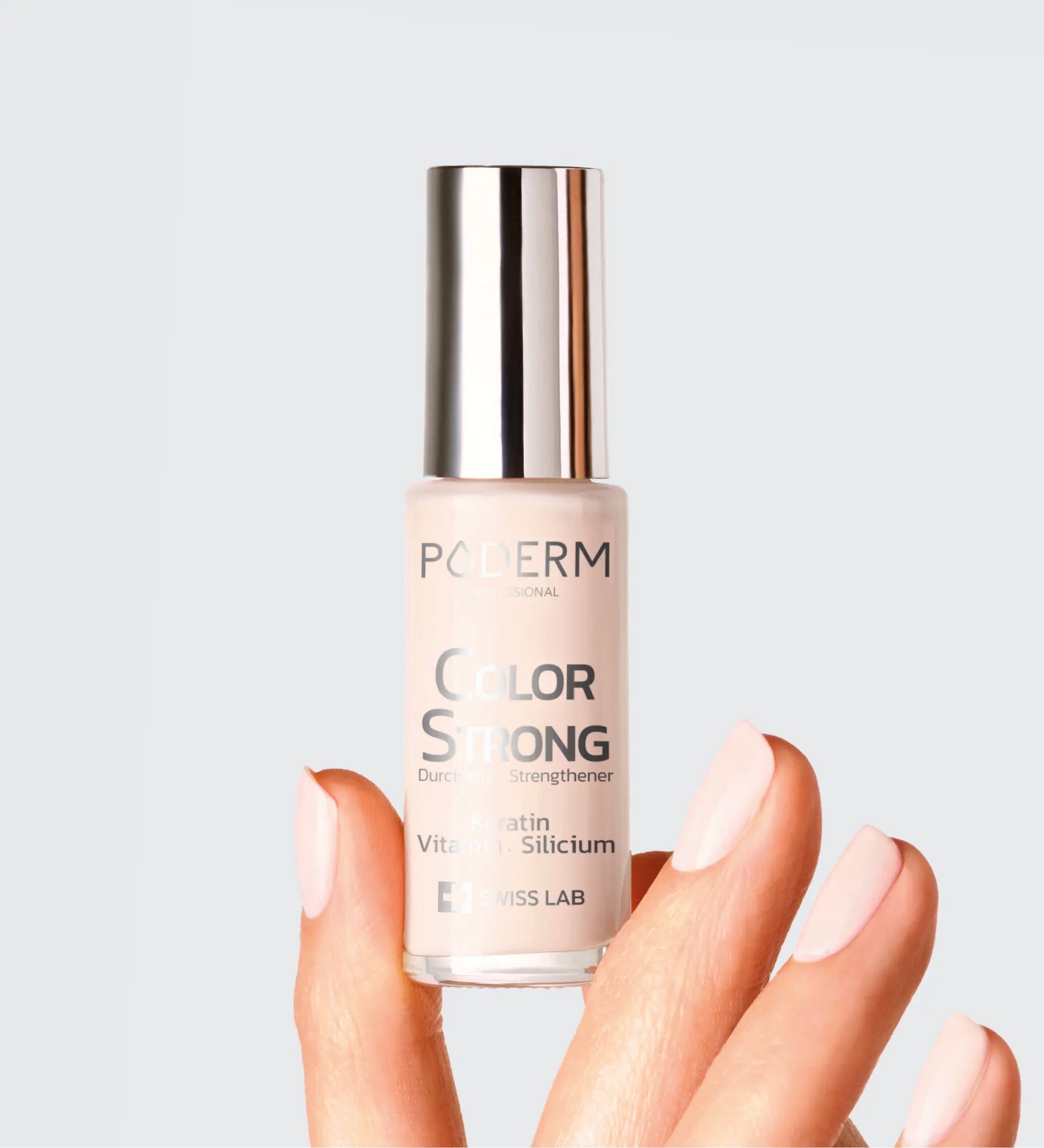 Nail polish hardener - Color strong - Powder pink | Poderm® – PODERM®