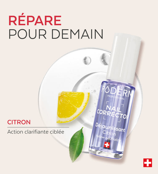 Actif citron du vernis Nail Corrector déjaunissant citron Poderm
