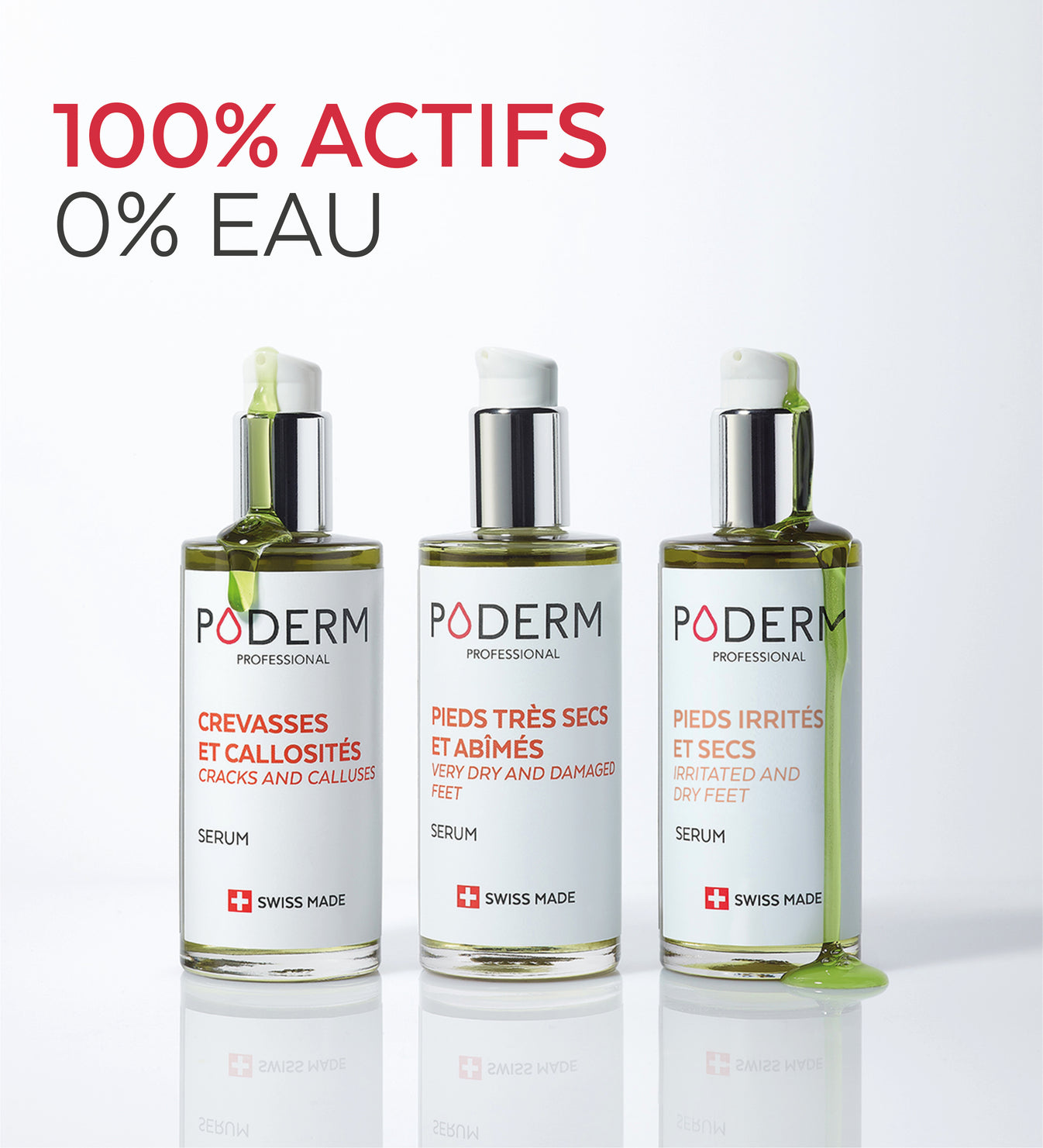 Gamme sérums pieds Poderm pour pieds secs irrités et crevasses