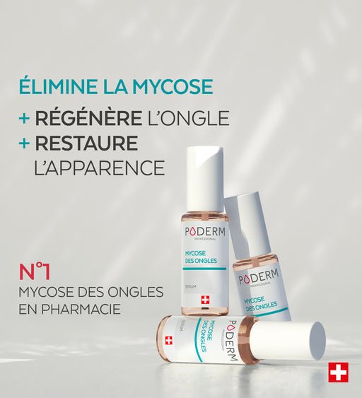 Bénéfices en 3 étapes du sérum traitement mycose des ongles Poderm tea tree N°1 en pharmacie