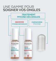 Gamme mycose des ongles Poderm sérum booster et capuchon