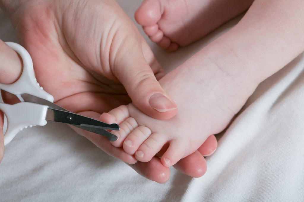 Baby-Nagelknipser oder Schere mit runden Spitzen